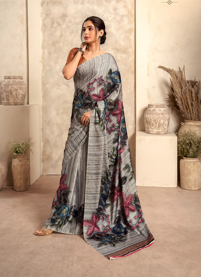 Printed Crepe Silk Saree