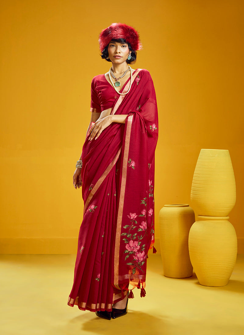 Munga Cotton Handloom Weaving Casual Wear Saree