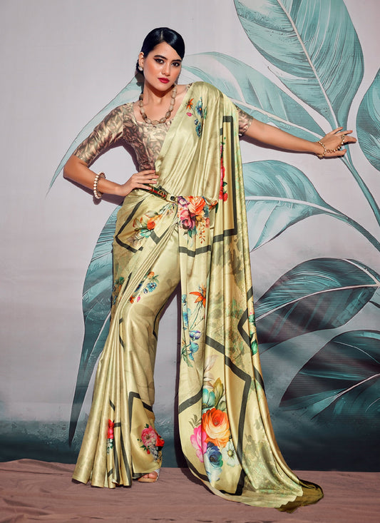 Crape Digital Printed Casual Wear Saree