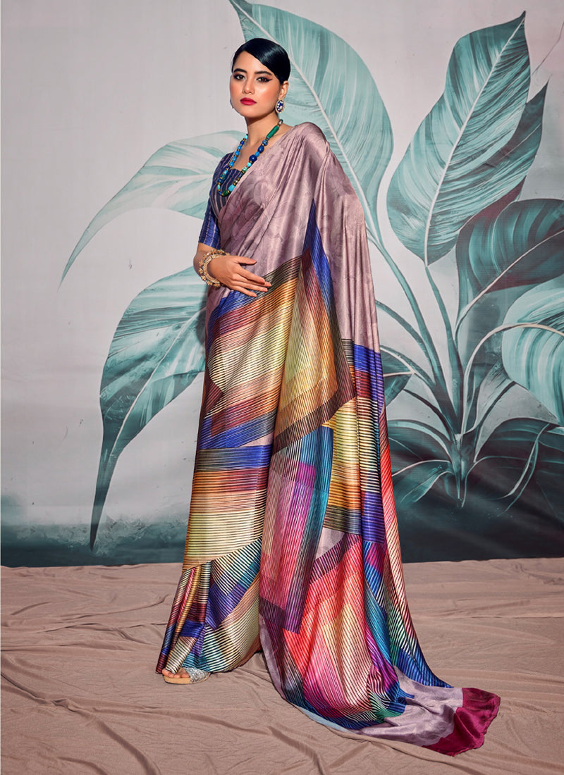 Crape Digital Printed Casual Wear Saree