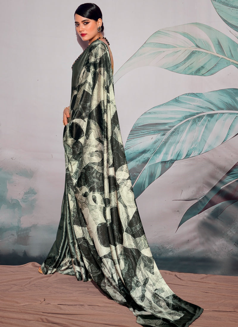 Crape Digital Printed Casual Wear Saree