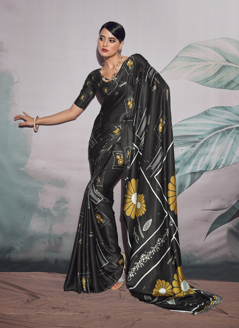 Crape Digital Printed Casual Wear Saree