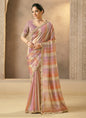 Multicolor Banarasi Tissue Pearls & Beads Work Designer Saree