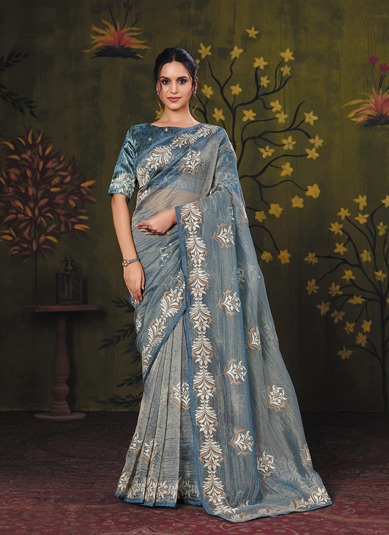 Embroidered Glamour Party Wear Saree