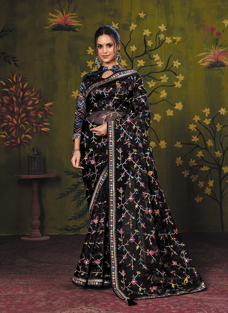 Embroidered Glamour Party Wear Saree