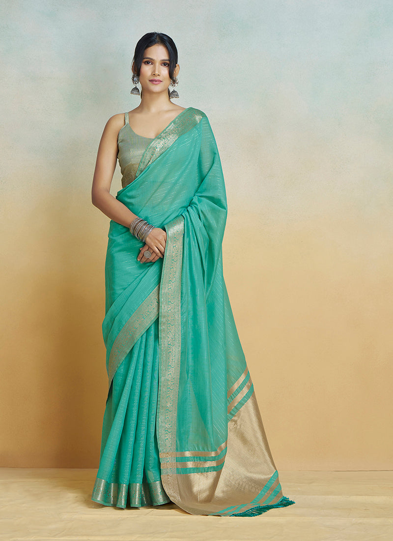 Khadi Silk With Beautiful Tussle Casual Wear Saree