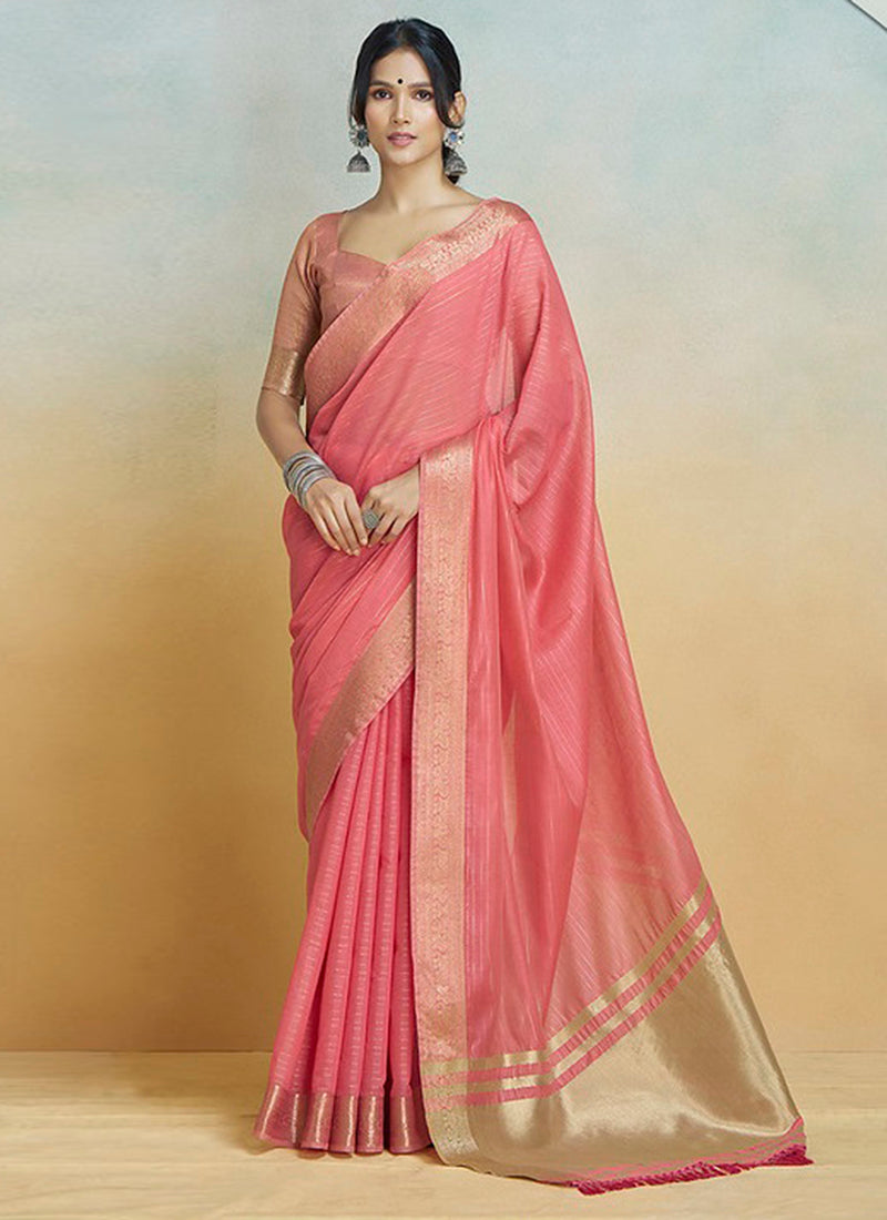 Khadi Silk With Beautiful Tussle Casual Wear Saree