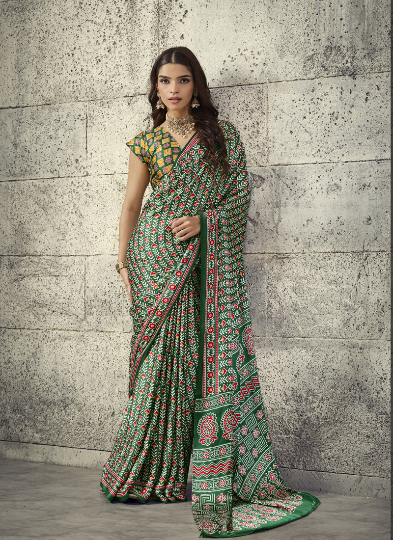 Pure Satin Handloom Weaving Silk Festival Wear Saree