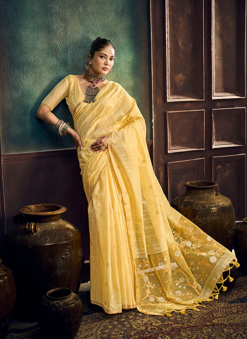 Munga Cotton Handloom Weaving Casual Wear Saree