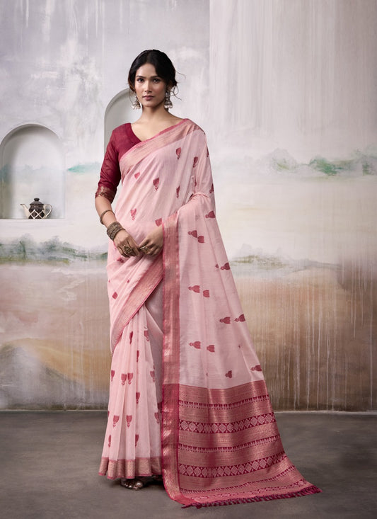 Cotton Weaving Zari Border Casual Wear Saree