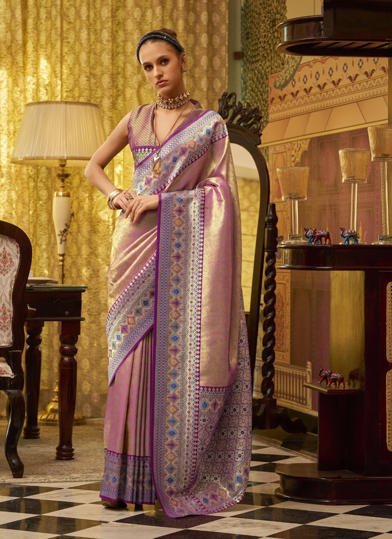 Tissue Silk With Zari Weaving Festival Wear Saree