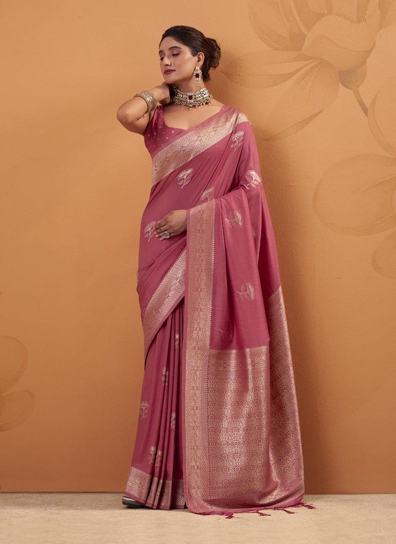 Tussar Silk With Rich Zari Border Saree Collection