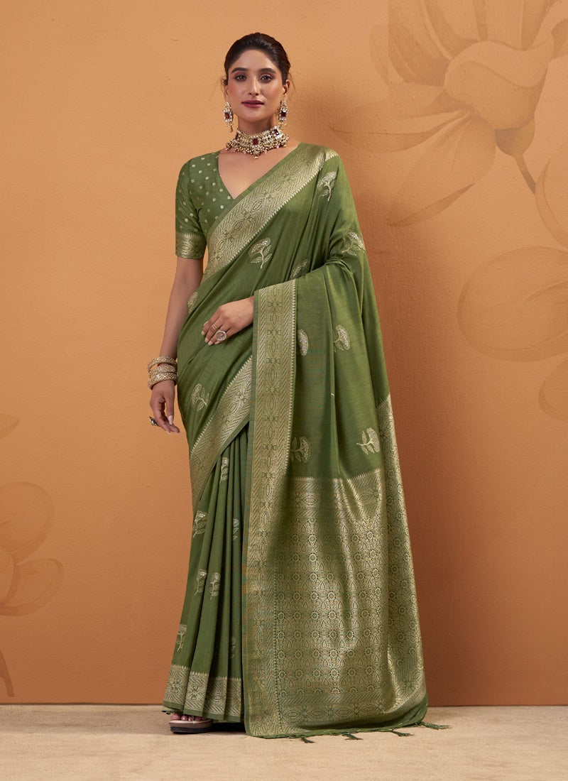 Tussar Silk With Rich Zari Border Saree Collection