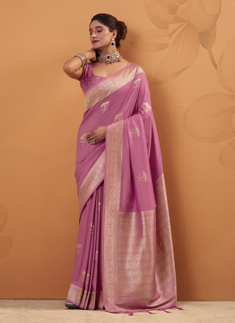 Tussar Silk With Rich Zari Border Saree Collection