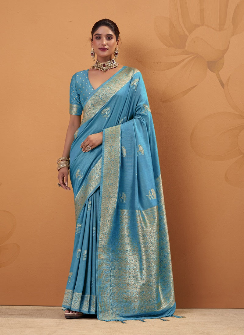 Tussar Silk With Rich Zari Border Saree Collection