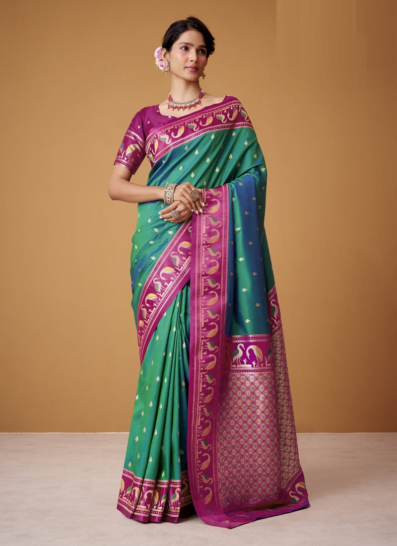 Soft Satin Silk With Rich Zari Border Saree Collection