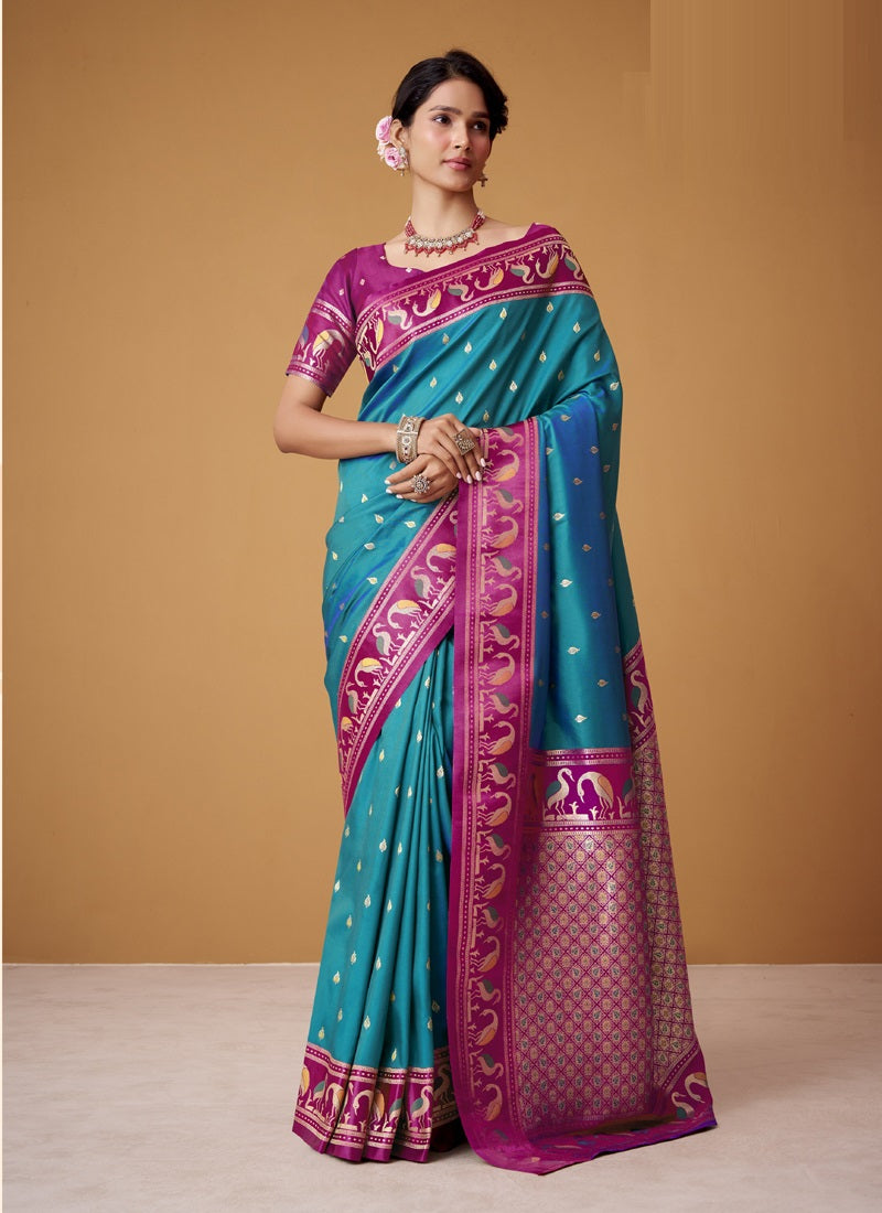 Soft Satin Silk With Rich Zari Border Saree Collection