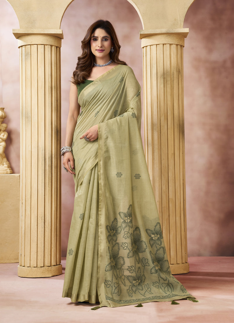 Cotton Saree With Tassels Casual Wear Saree