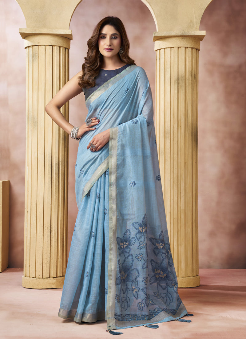 Cotton Saree With Tassels Casual Wear Saree
