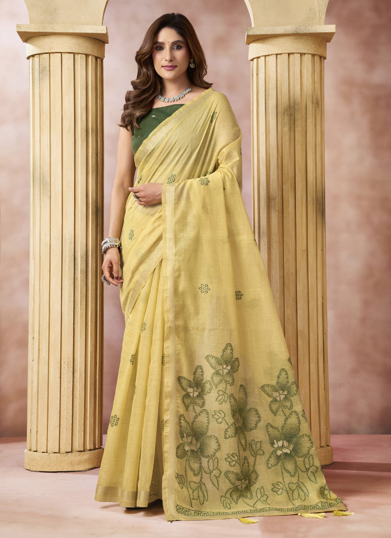 Cotton Saree With Tassels Casual Wear Saree