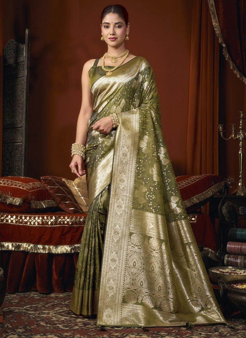 Jacquard Soft Silk With Rich Zari Weaving & Tassels Saree