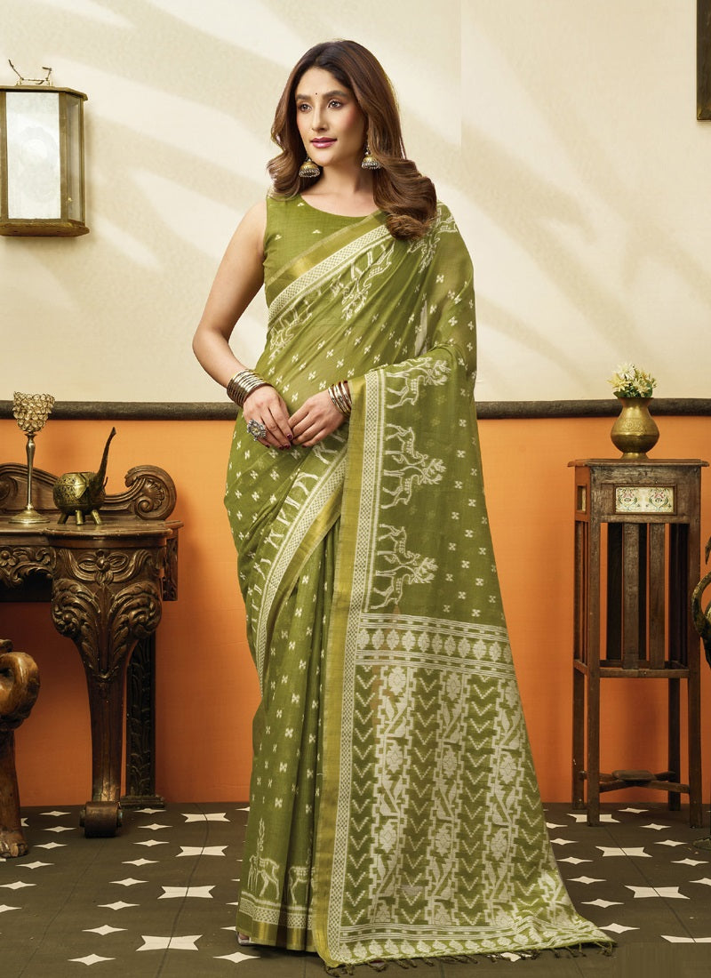 Soft Cotton Jacquard Woven Designer Saree Collection