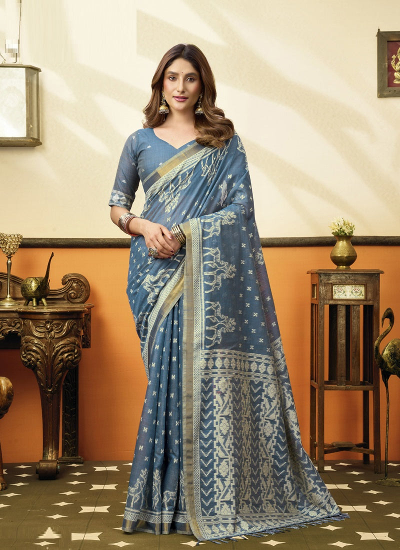 Soft Cotton Jacquard Woven Designer Saree Collection