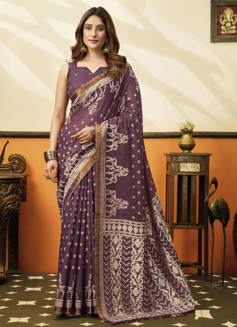 Soft Cotton Jacquard Woven Designer Saree Collection