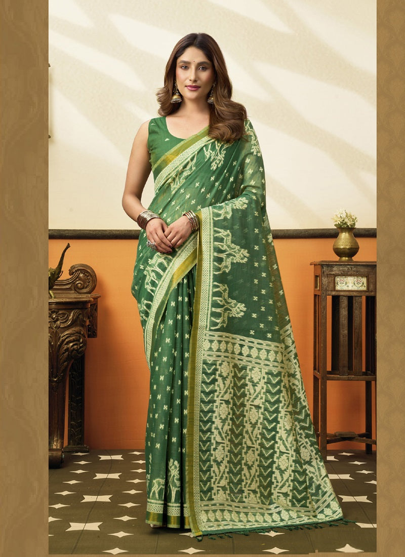Soft Cotton Jacquard Woven Designer Saree Collection