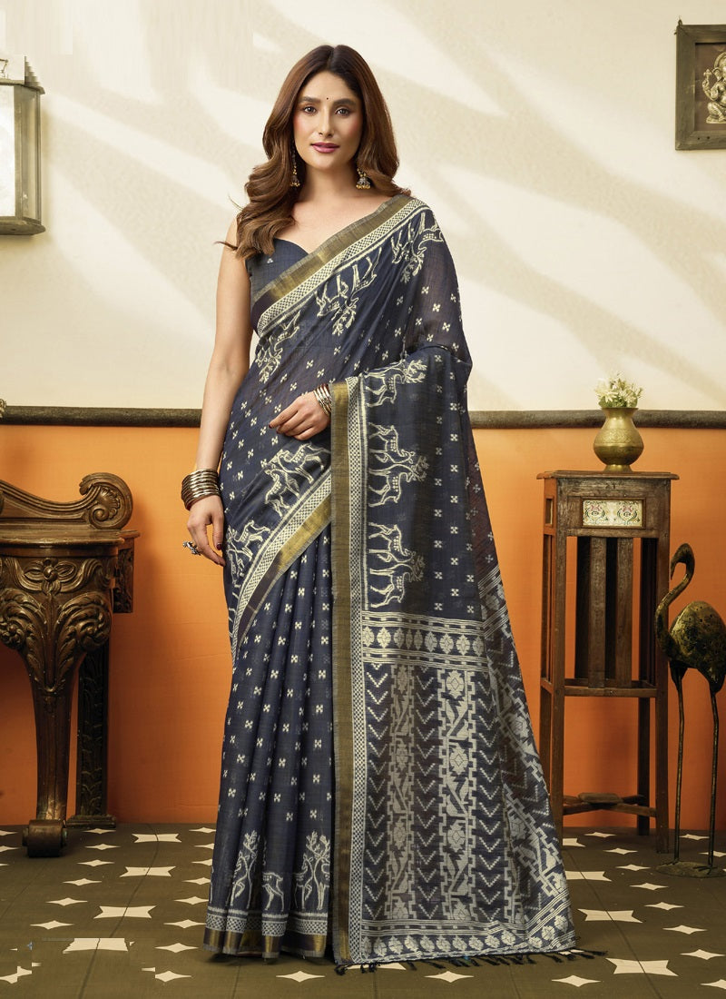 Soft Cotton Jacquard Woven Designer Saree Collection