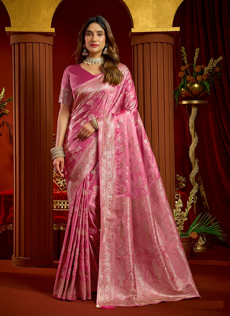 Satin Silk Swarovski Work Festive Wear Saree