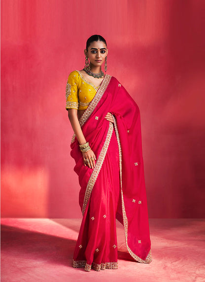 Fancy Soft Shimmering Sequin & Stone Work Party Wear Saree