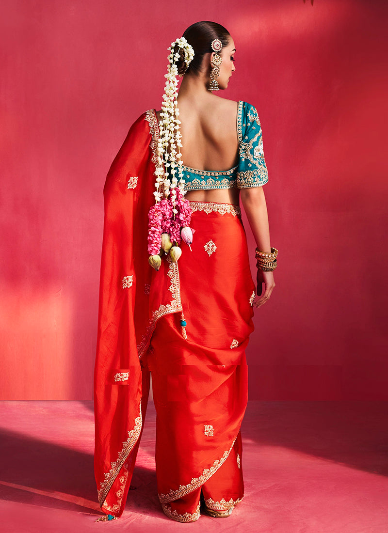 Fancy Soft Shimmering Sequin & Stone Work Party Wear Saree
