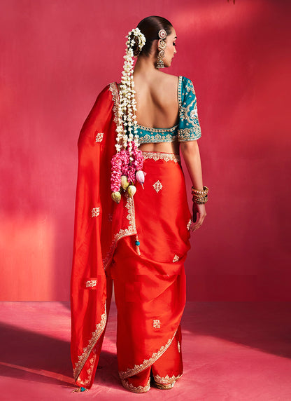 Fancy Soft Shimmering Sequin & Stone Work Party Wear Saree