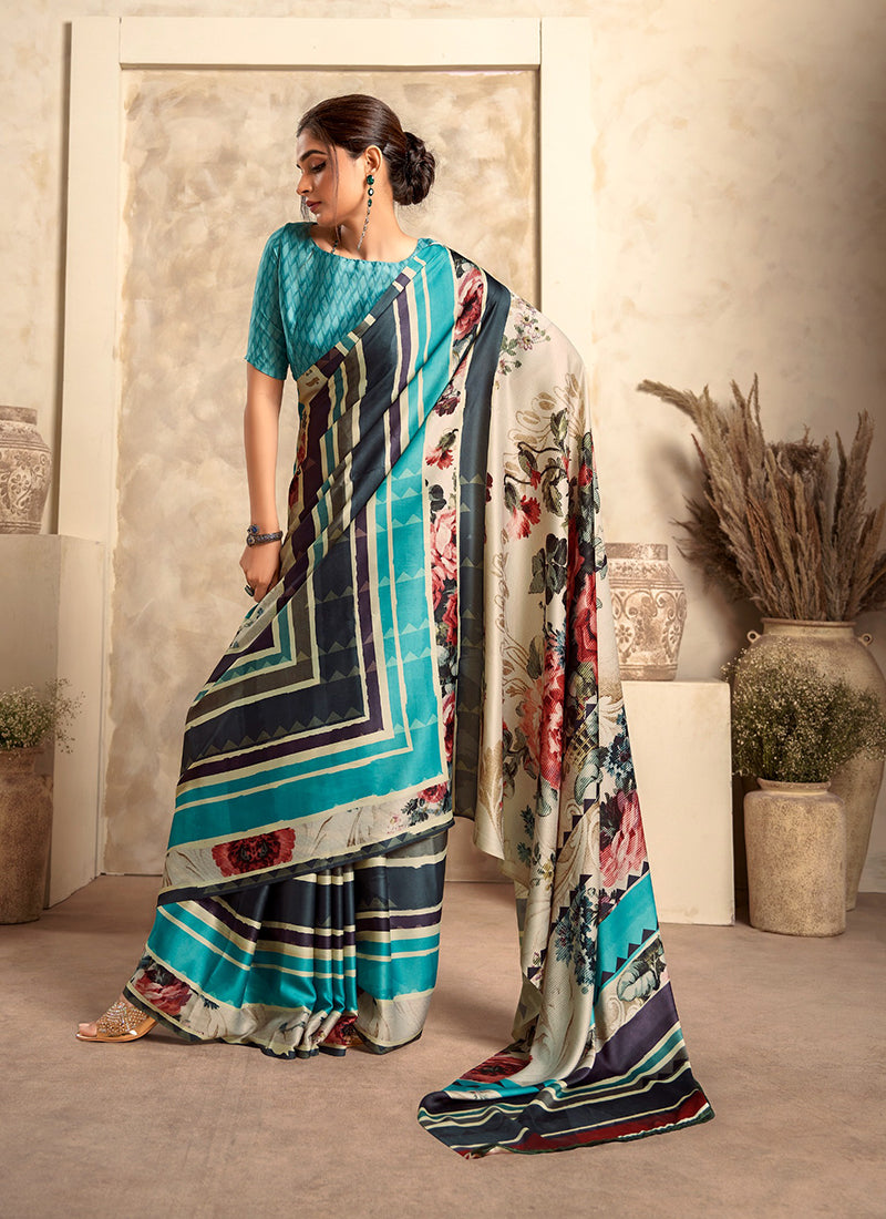 Printed Crepe Silk Saree
