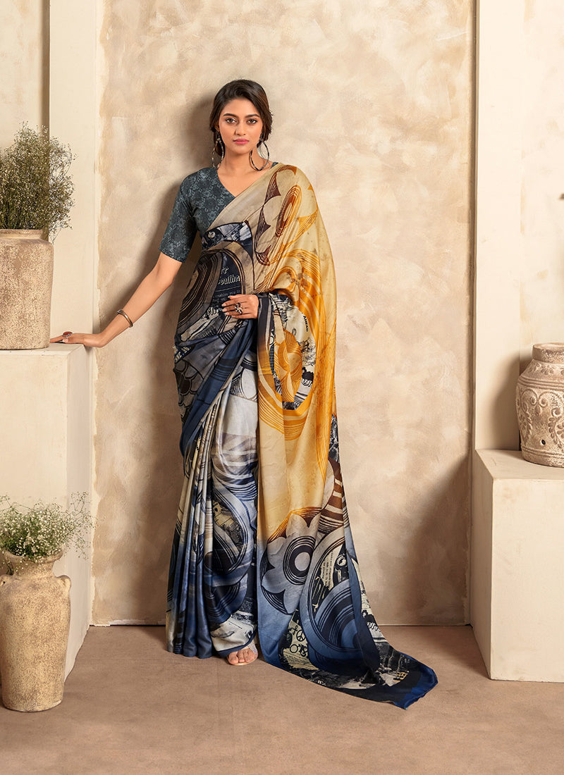 Printed Crepe Silk Saree
