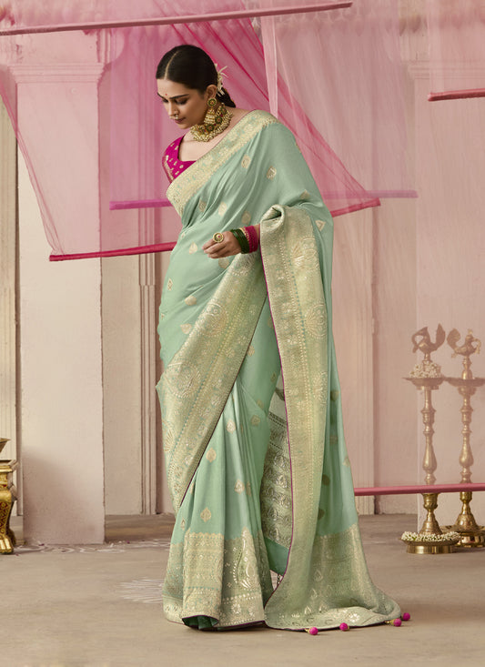 Pista Dola Silk Weaving Designer Contras Blouse