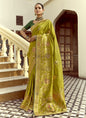 Olive Dola Silk Heavy Zari Weaving Wedding Sarees