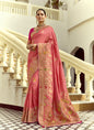 Salmon Dola Silk Heavy Zari Wedding Sarees