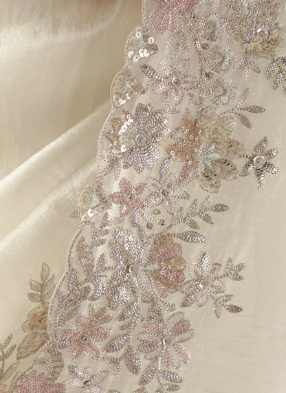 White Tissue Silk Heavy Designer Saree