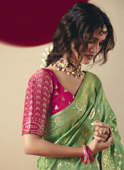 Pista Bemberg Viscose With Contrast Weaving Work Blouse