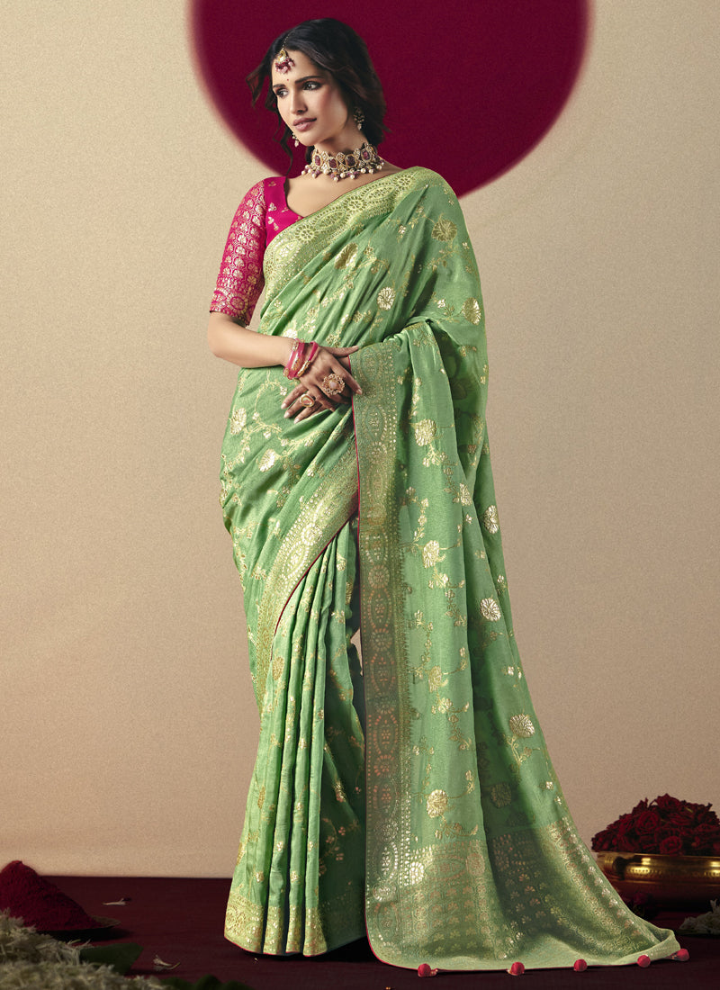 Pista Bemberg Viscose With Contrast Weaving Work Blouse