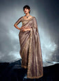 Beige Tissue Glass Heavy Heavy Designer Blouse Party Wear Saree