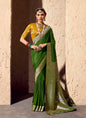Olive Green Pure Viscose Silk With Zari Weaving & Tassel With Brocade Blouse