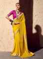 Yellow Pure Viscose Silk With Zari Weaving & Tassel With Brocade Blouse
