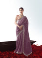 Onion Pink Tissue Organza Heavy Sequence Work Designer Party Wear Saree