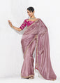 Onion Pink Tissue Organza Designer Blouse Party Wear Saree