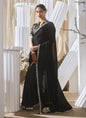 Black Tissue Silk With Digital Printed Blouse Party Wear Saree