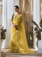 Yellow Tissue Silk With Digital Printed Blouse Party Wear Saree