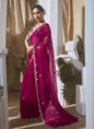 Rani Pink Tissue Silk Digital Printed Blouse Party Wear Saree